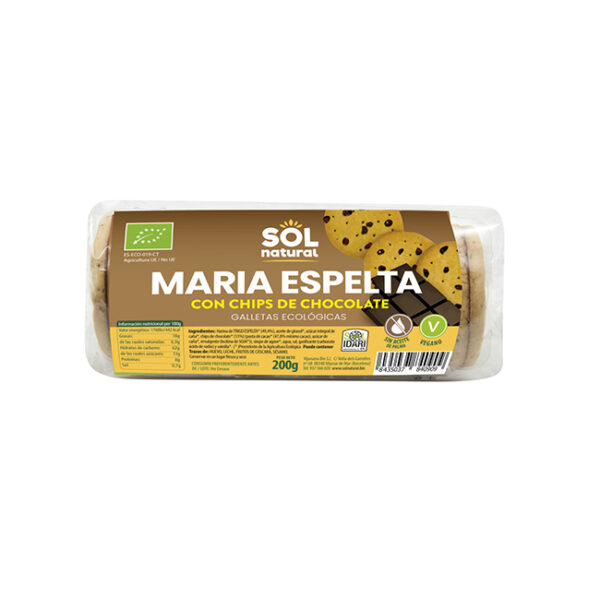 Galletas María de Espelta con chips chocolate Bio