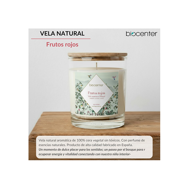 Vela natural de cera de soja - FRUTOS ROJOS Biocenter - Imagen 2
